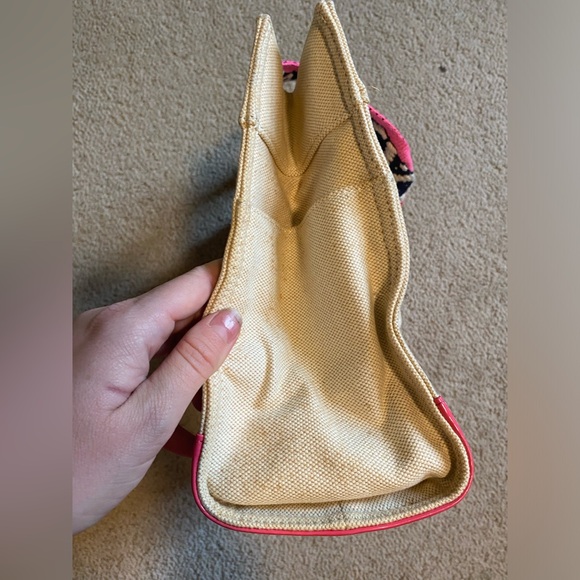 Authentic Tory Burch Mini Tory tote Habanero Pepper RARE canvas patent leather - Picture 2 of 9